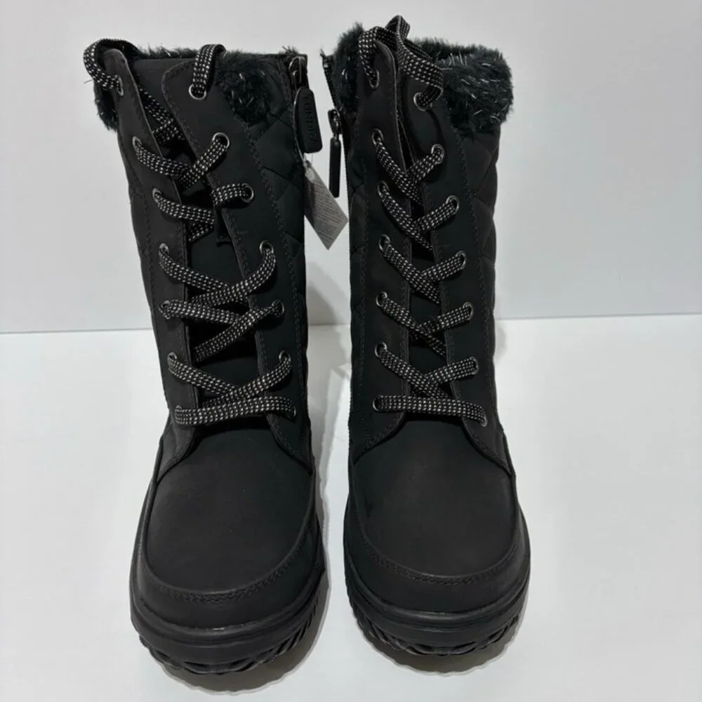 Tundra Big Kids’ Argentia Black Winter Boots, Girls’ Size 3 M